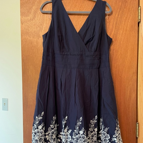 Dress Barn Dresses & Skirts - Dress Barn Navy A-Line Embroidered Dress